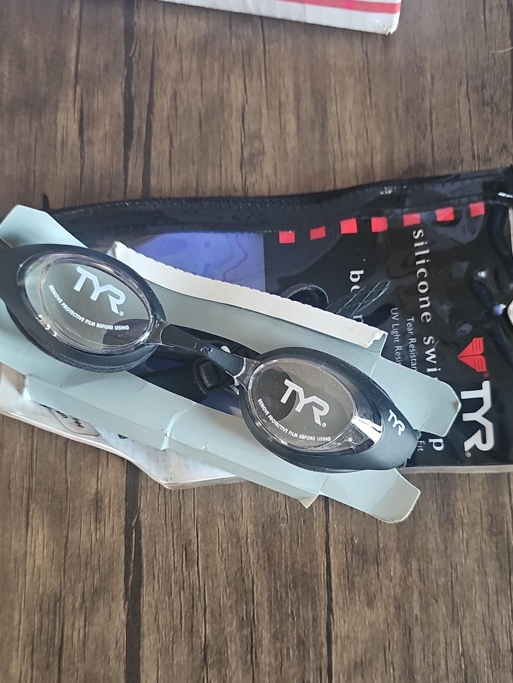 TYR Black Smoke Silicone Swim Goggles